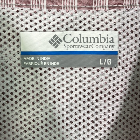 Columbia Men's Light Red White Stripped Button Down Short Sleeve Shirt. Size. L - Picture 3 of 12